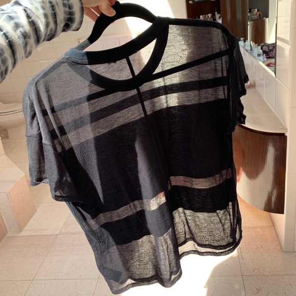 Rag & Bone /Jean Black Sheer T-shirt - Picture 3 of 11